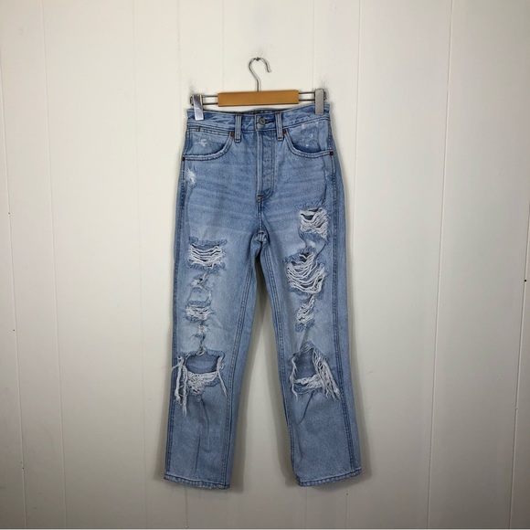 A&F Annie High Rise Ankle Straight Jeans Sz 00S - Picture 3 of 15